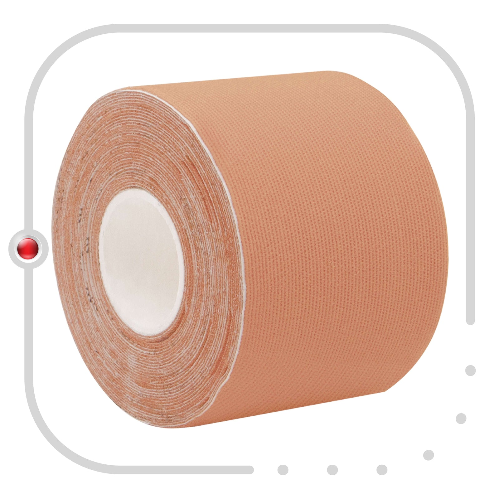 Roll of beige synthetic kinesiology tape, 5 cm wide, pre-cut into 20 strips – Kinesiology Sports Tape
