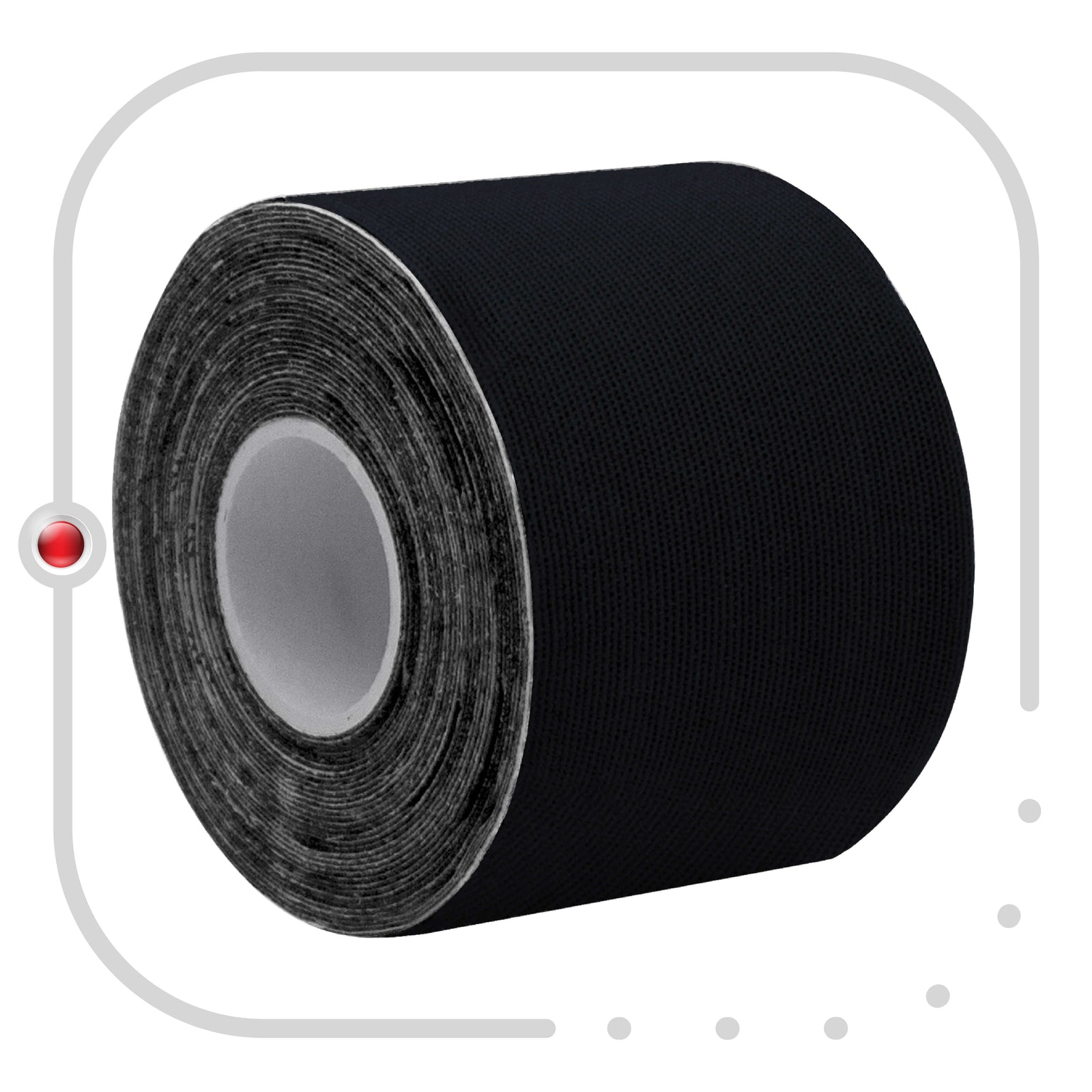 Roll of black synthetic kinesiology tape, 5 cm wide, pre-cut into 20 strips – Kinesiology Sports Tape