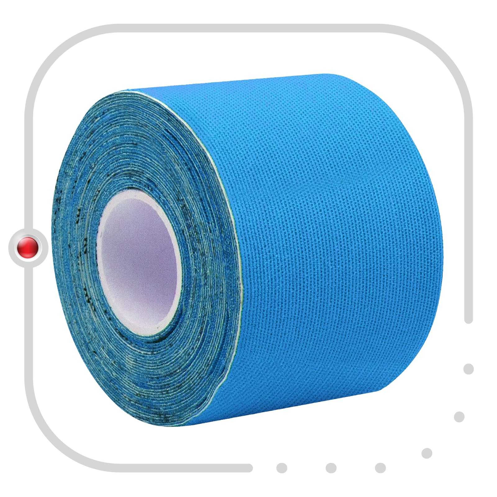 Roll of blue synthetic kinesiology tape, 5 cm wide, pre-cut into 20 strips – Kinesiology Sports Tape