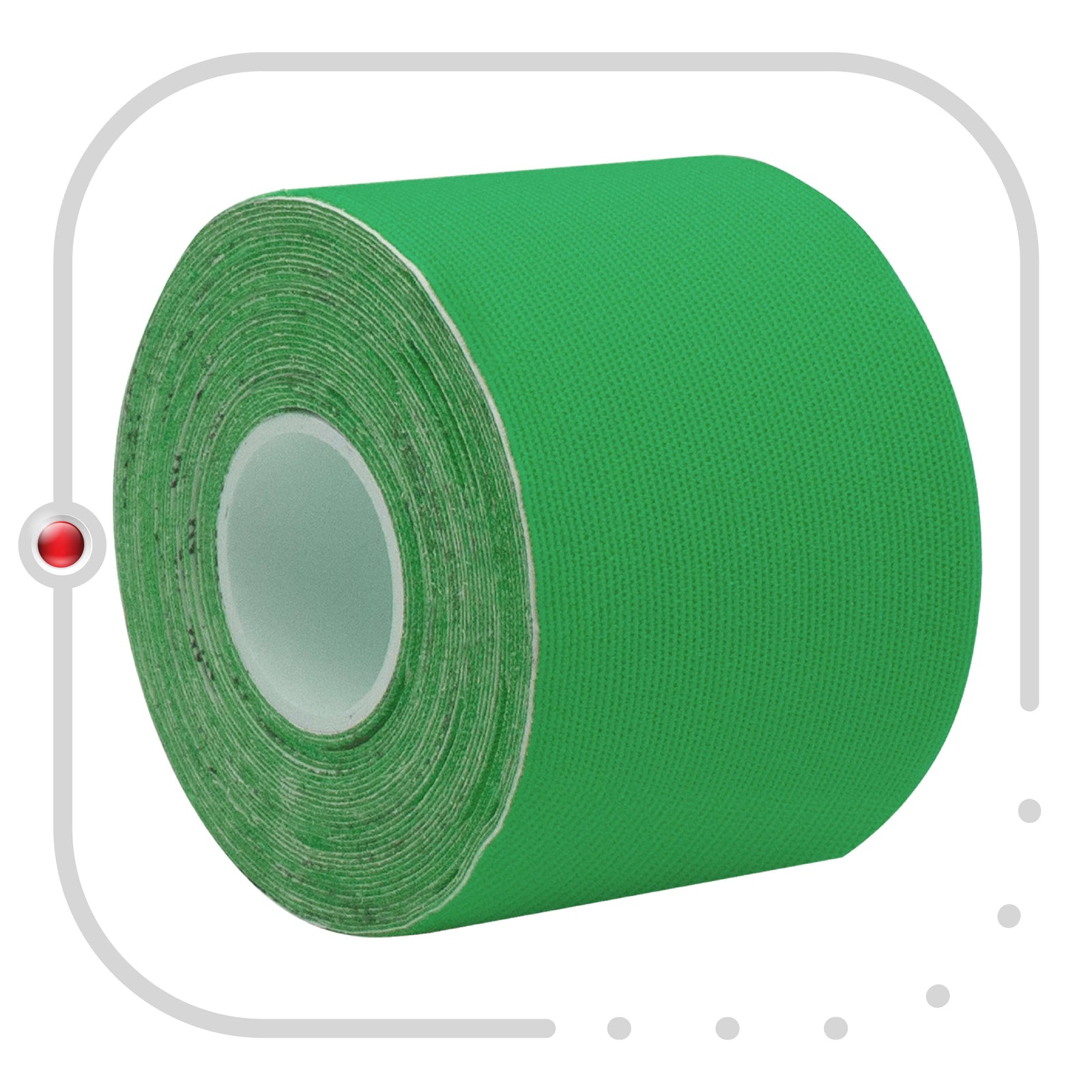 Roll of green synthetic kinesiology tape, 5 cm wide, pre-cut into 20 strips – Kinesiology Sports Tape
