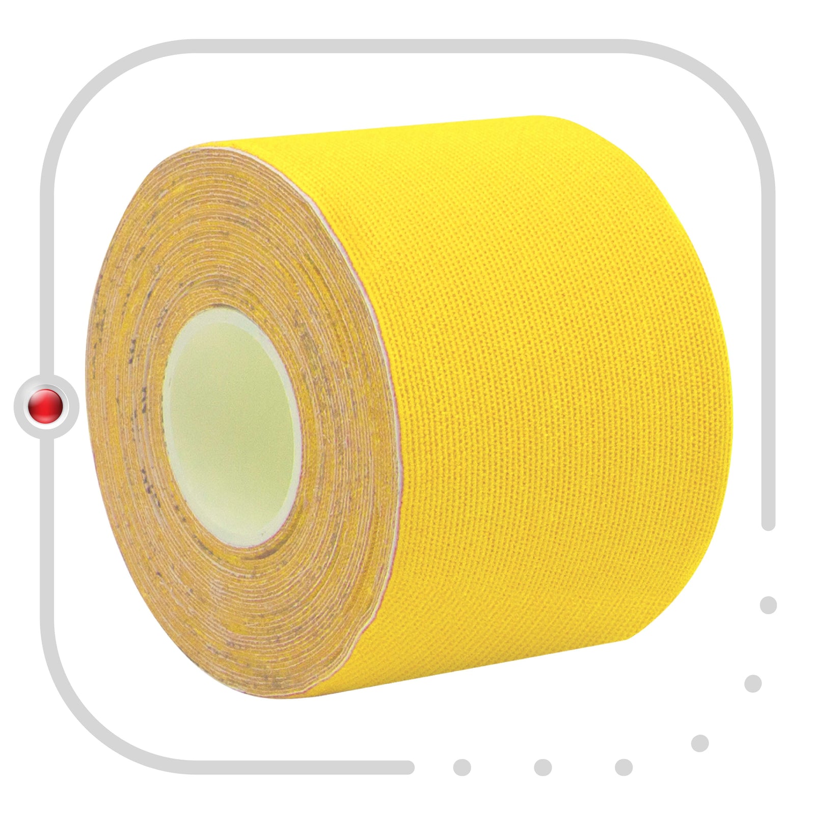 Roll of yellow synthetic kinesiology tape, 5 cm wide, pre-cut into 20 strips – Kinesiology Sports Tape