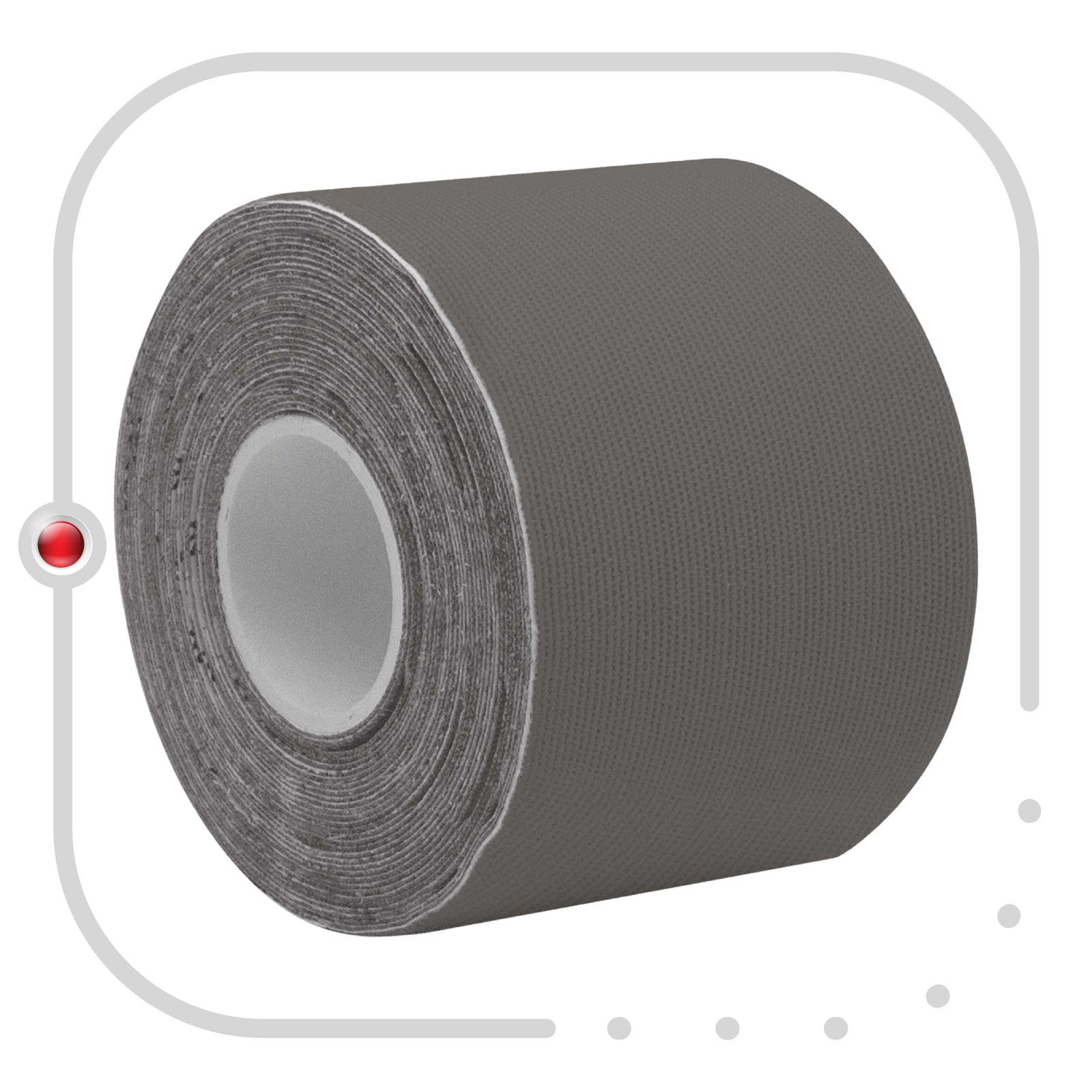 Roll of grey synthetic kinesiology tape, 5 cm wide, pre-cut into 20 strips – Kinesiology Sports Tape