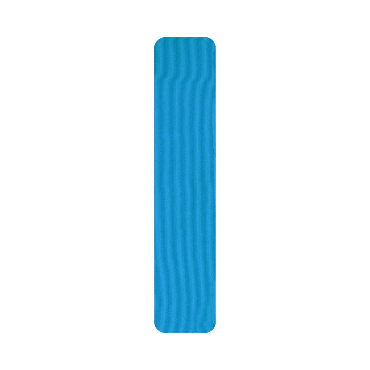 Blue pre-cut kinesiology tape strip, 25cm by 5cm, rounded corners