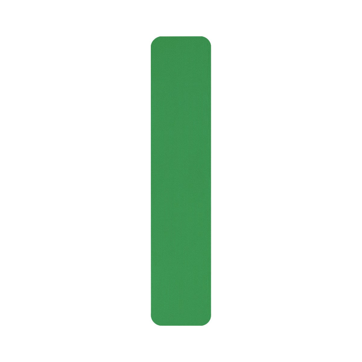 Green pre-cut kinesiology tape strip, 25cm by 5cm, rounded corners
