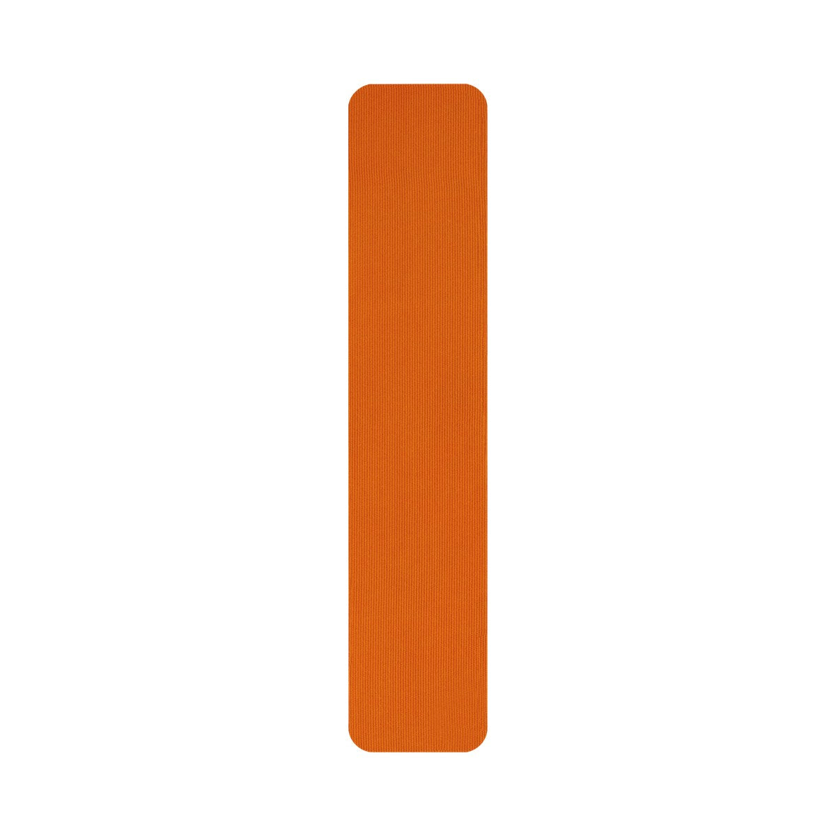 Orange pre-cut kinesiology tape strip, 25cm by 5cm, rounded corners