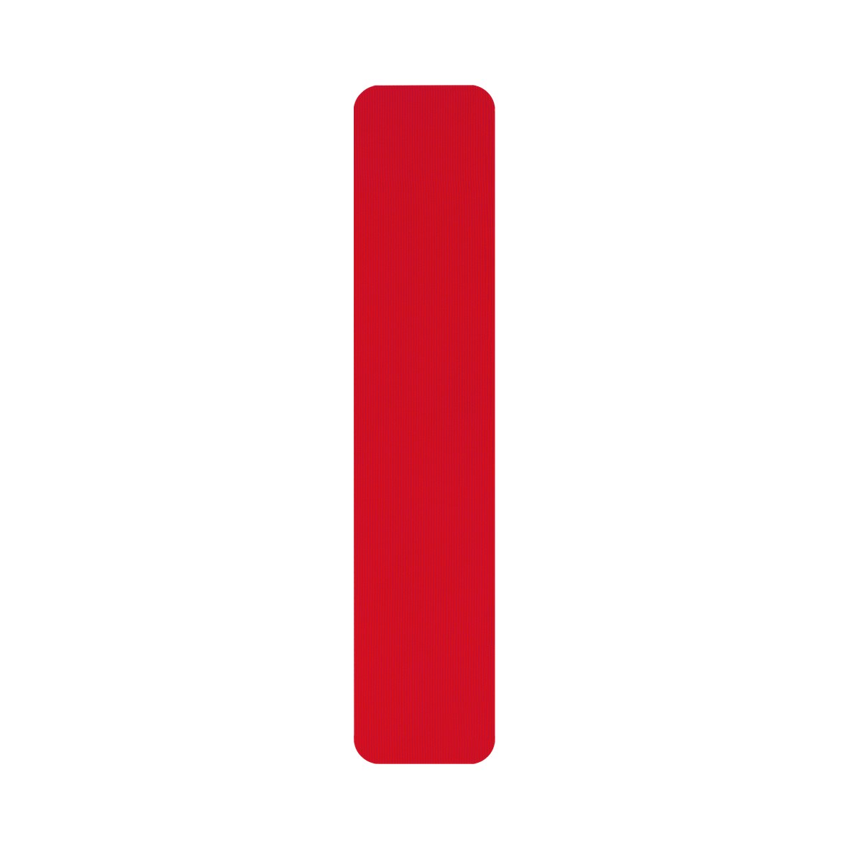 Red pre-cut kinesiology tape strip, 25cm by 5cm, rounded corners