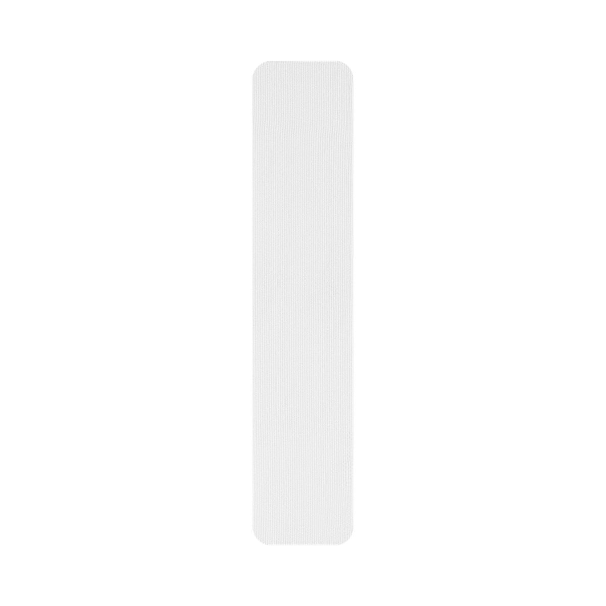 White pre-cut kinesiology tape strip, 25cm by 5cm, rounded corners